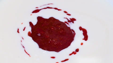 Video of yogurt with raspberry jam Stock Footage 331790949