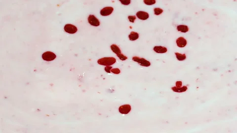 Video of yogurt with raspberry jam Stock Footage 331791412