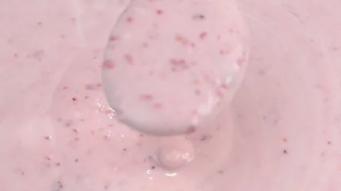 Video of yogurt with raspberry jam Stock Footage 331791445