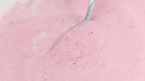 Video of yogurt with raspberry jam Stock Footage 331791509