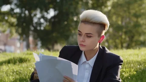 Video of young satisfied expert looking for new job successful career business Stock Footage 251377273