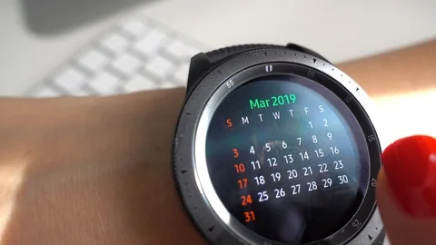 VIDEO, Young woman using smart watch for calendar reminders Stock Footage 101209060