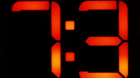 Video zooming out of an accelerated electronic clock with a countdown. Stock Footage 271685830