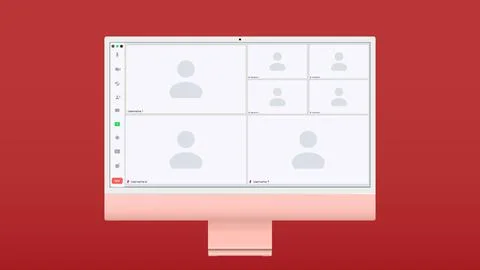 Videocall conference user interface template for video chat user window mock up Stock Illustration