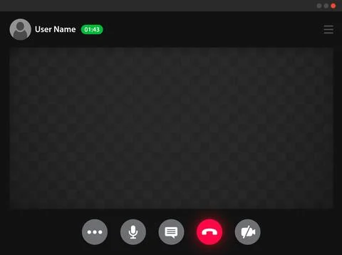 Videocall interface, conference call video chat Stock Illustration
