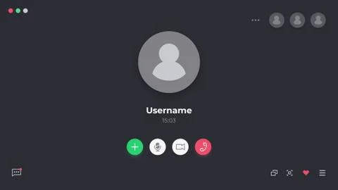 Videocall interface. Online webinar or video conference screen ui, video call Stock Illustration