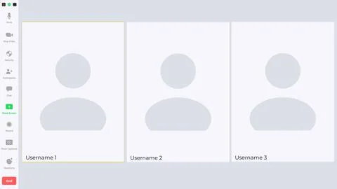 Videocall interface screen vector template, web chat ui. Video call windows of Stock Illustration