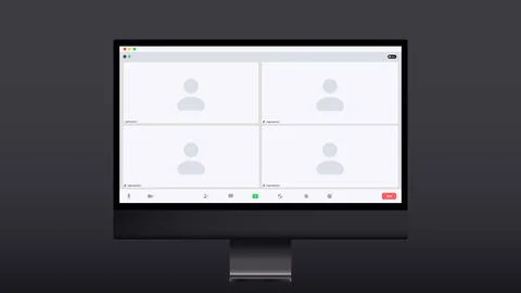 Videocall interface screen vector template, web chat ui. Video call windows of Stock Illustration