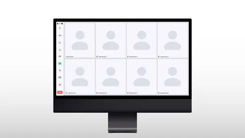 Videocall interface screen vector template, web chat ui. Video call windows of Stock Illustration