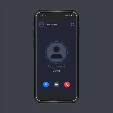 Videocall interface. Smartphone screen. Cellular calling. Communication tec.. Stock Illustration