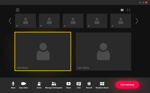 Videocall interface, video call conference screen 스톡 일러스트