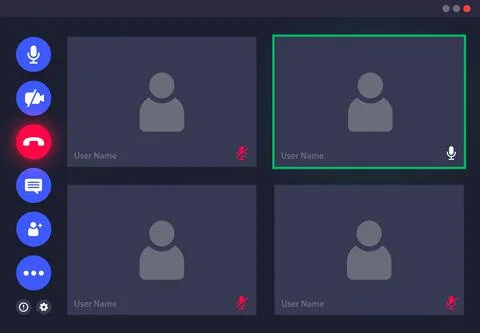 Videocall interface, video call screen UI template イラスト素材