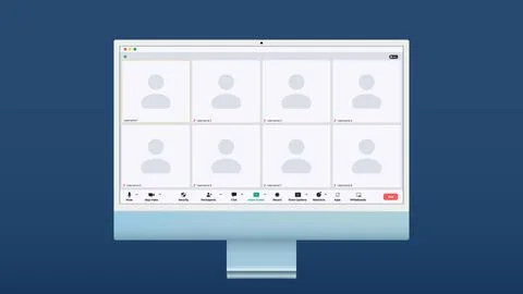 Videocall interface, video call screen UI template or vector overlay for Stock Illustration