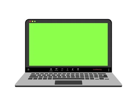 Videocall interface, video call screen icons and UI template for laptop, vector Stock Illustration