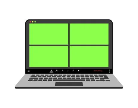 Videocall interface, video call screen icons and UI template for laptop, vector Stockillustratie