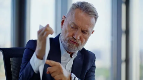 Videocalling boss complaining report worried problems in office closeup. Stock Footage 319969259