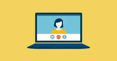 Videocalling with a laptop Stock Footage 118091300