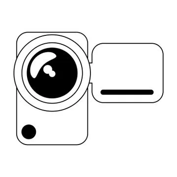 Videocamera camcorder portable black and white Stock Illustration