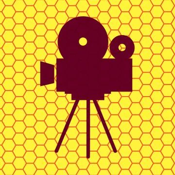 Videocamera icon Flat with abstract background Stock Illustration