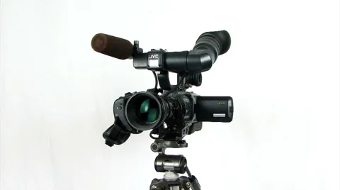 Videocamera in white background.  Stock Footage 1842421