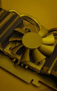 Videocard painted gold Stock Photos