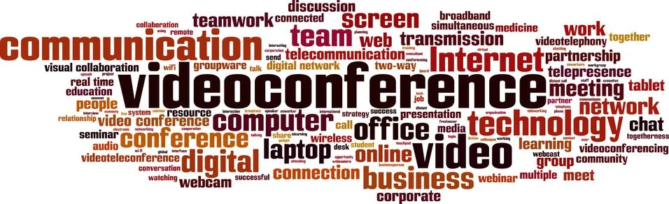 Videoconference word cloud Stock Illustration