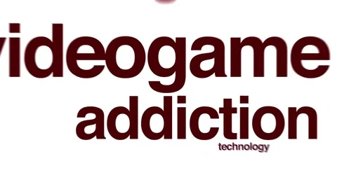 Videogame addiction animated word cloud. Stock Footage 70637457