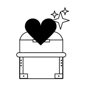 Videogame characters and elements cartoons in black and white Stock Illustration