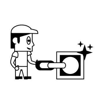 Videogame characters and elements cartoons in black and white Illustrazione stock