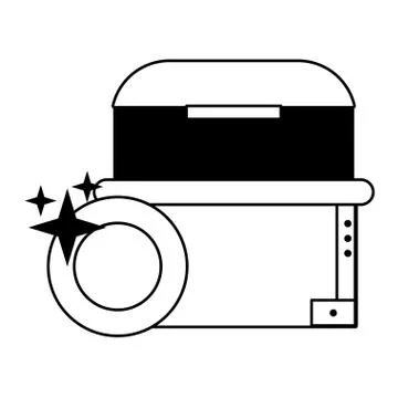 Videogame characters and elements cartoons in black and white Stock Illustration