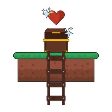 Videogame characters and elements cartoons Stock Illustration