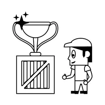 Videogame characters and elements cartoons in black and white Stock Illustration