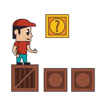 Videogame characters and elements cartoons Stock Illustration
