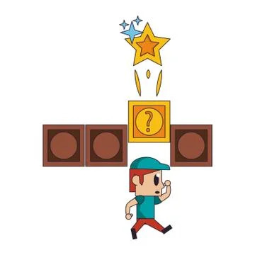Videogame characters and elements cartoons Stock Illustration