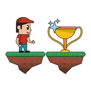 Videogame characters and elements cartoons 스톡 일러스트