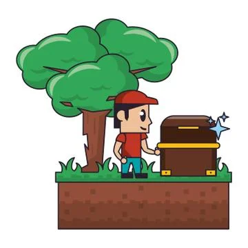 Videogame characters and elements cartoons 스톡 일러스트
