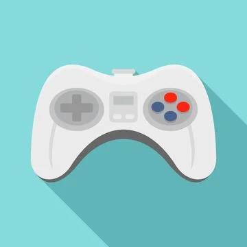 Videogame controller icon, flat style Stock Illustration