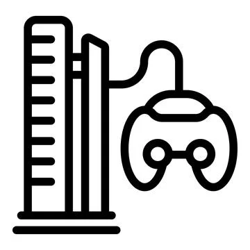 Videogame controller icon outline vector. Gaming accessory Illustrazione stock