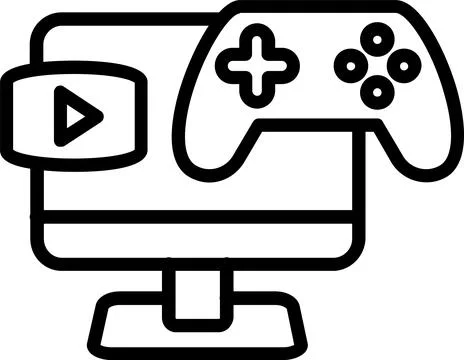 Videogame Line Icon Design Stock Illustration