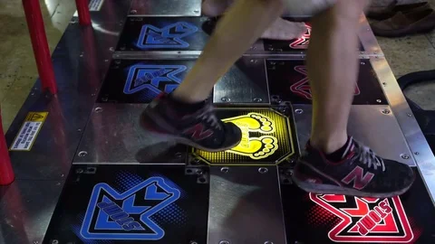 VideoGame Young Guy Dancing Foot 1 Stock Footage 78184423