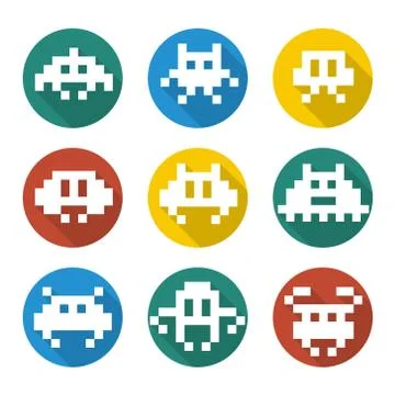 Videogames icons Stock Illustration