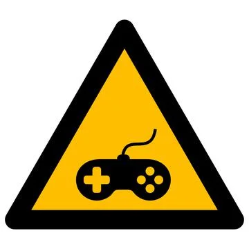 Videogames Warning Vector Icon Flat Illustration Stock Illustration