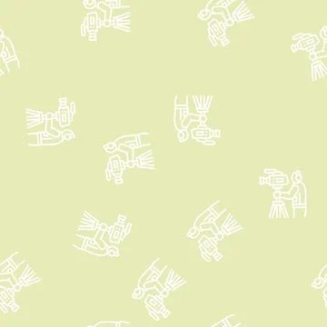 Videographer business line seamless pattern 스톡 일러스트
