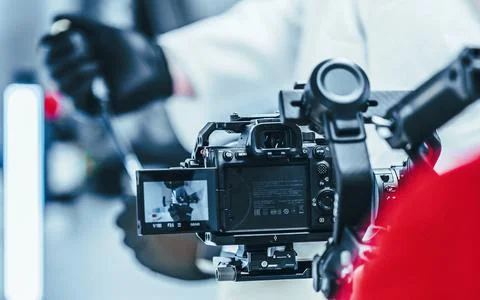 Videographer with camera Foto stock