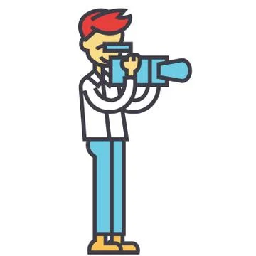 Videographer concept. Stock Illustration