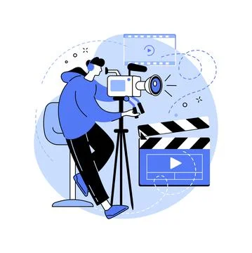 Videographer isolated cartoon vector illustrations. Stock Illustration