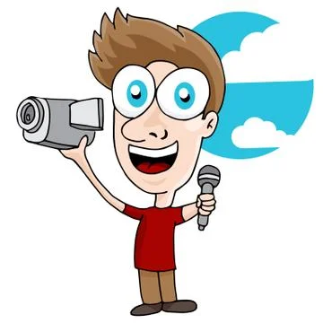 Videographer man Stock Illustration