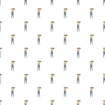 Videographer pattern creating seamless digital media background 스톡 일러스트