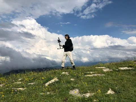 Videographer with steadicam Stock Photos