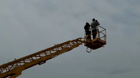 Videographer on the tower's shooting Video stock 50374434